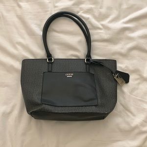 GUESS Black and Gray Handbag